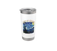 Let It Gogh Notte Stellata Pittura Belle Arti Gioco di parole Bicchiere termico in acciaio inox doppia parete