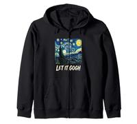 Let It Gogh Swirling Sky Night Art Amante Divertente Gioco di Parole Tee 1 Felpa con Cappuccio