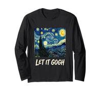 Let It Gogh Swirling Sky Night Art Amante Divertente Gioco di Parole Tee 1 Maglia a Manica