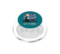 Let It Gogh Swirling Sky Night Art Amante Divertente gioco di parole Tee 2 PopSockets PopGrip per MagSafe