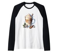 Let It Snow Coffee Latte Decor for Women Cute Winter Maglia con Maniche Raglan