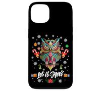 Let It Snow Cool Christmas Night Owl Illustration Graphic Custodia per iPhone 13