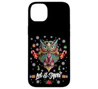 Let It Snow Cool Christmas Night Owl Illustration Graphic Custodia per iPhone 14 Plus