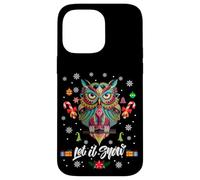 Let It Snow Cool Christmas Night Owl Illustration Graphic Custodia per iPhone 14 Pro Max