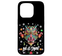 Let It Snow Cool Christmas Night Owl Illustration Graphic Custodia per iPhone 15 Pro