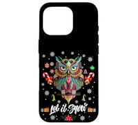 Let It Snow Cool Christmas Night Owl Illustration Graphic Custodia per iPhone 16 Pro
