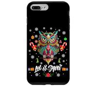 Let It Snow Cool Christmas Night Owl Illustration Graphic Custodia per iPhone 7 Plus/8 Plus