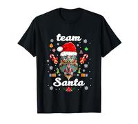 Let It Snow Cool Christmas Night Owl Team Santa Illustration Maglietta