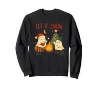 Let It Snow Cute Ghosts Intorno Campfire Felpa