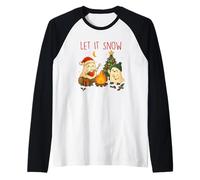 Let It Snow Cute Ghosts Intorno Campfire Maglia con Maniche Raglan