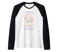 Let It Snow I've Got Books, Cozy Snowman Reading Winter Cute Maglia con Maniche Raglan