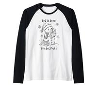 Let It Snow I've Got Books, Cozy Snowman Reading Winter Cute Maglia con Maniche Raglan