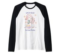 Let It Snow I've Got Books, Cozy Snowman Reading Winter Cute Maglia con Maniche Raglan