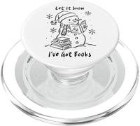 Let It Snow I've Got Books, Cozy Snowman Reading Winter Cute PopSockets PopGrip per MagSafe