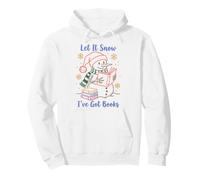 Let It Snow I've Got Books Snowman Reading Winter Reader Felpa con Cappuccio
