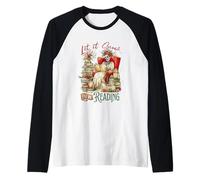 Let It Snow Leggerò Skeleton Books Maglia con Maniche Raglan