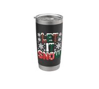 Let It Snow Natale festivo Bicchiere termico in acciaio inox doppia parete