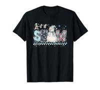 Let-It Snow - Pupazzo di Neve circondato da Un Natale Che Cade Maglietta