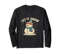 Let It Snow Snowman Shirt - Cute Winter Tee Maglia a Manica