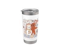 Let It Snow Winter Holiday Saying for Snow Lovers Bicchiere termico in acciaio inox doppia parete