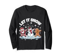 Let It Snow Xmas Dab Squad Babbo Natale Pupazzo di Neve Gingerbread Bambini Maglia a Manica