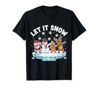 Let It Snow Xmas Dabbing Babbo Natale Renna Pupazzo di Zenzero Maglietta