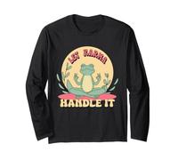 Let Karma Handle It Frog Toad Yoga Regalo Uomini Donne Bambini Maglia a Manica