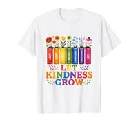 Let Kindness Grow Rainbow Books Fiori Gentilezza Orgoglio Maglietta