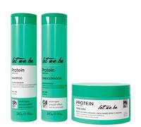 Let Me Be - Kit di proteine per il mantenimento del liscio prolungato, mantiene e prolunga l'allineamento dei capelli, con collagene idrolizzato e aminoacidi | 3 Prodotti (2x240ml, 250g)