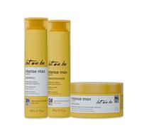 Let Me Be - Kit di riparazione Intense Max, Per capelli secchi e spenti, Con karité, quinoa e avocado, Reintegratore lipidico | 3 prodotti (2x240ml+250g)