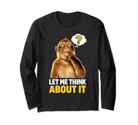 Let Me Think About It Pondering Monkey Question Mark Sarcasm Maglia a Manica