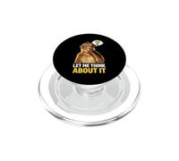 Let Me Think About It Pondering Monkey Question Mark Sarcasm PopSockets PopGrip per MagSafe