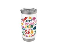 Let’s Explore Under The Sea Cute Ocean Animals Design Bicchiere termico in acciaio inox doppia parete