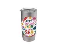 Let’s Explore Under The Sea Cute Ocean Animals Design Bicchiere termico in acciaio inox doppia parete