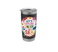 Let’s Explore Under The Sea Cute Ocean Animals Design Bicchiere termico in acciaio inox doppia parete
