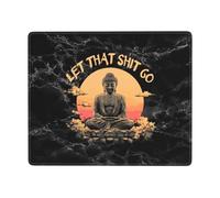 Let That Shit Go Buddh Tappetini per Il Mouse Soffice Mousepad Base in Gomma Tappetino Mouse per Lavoro Computer Ufficio 25X30Cm