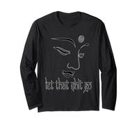 Let That Shit Go Divertente Zen Buddha Yoga Consapevolezza Hippy Maglia a Manica