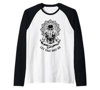 Let That Shit Go Funny Yoga Astronauta Mandala Meditazione Maglia con Maniche Raglan