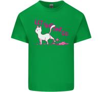 Let that Sht Go Funny Cat Rude Uomo Maglietta Cotone T-Shirt
