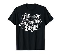 Let The Adventure Begin Airplane Flight Travel Maglietta