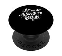 Let the Adventure Begin Airplane Flight Travel PopSockets PopGrip Adesivo