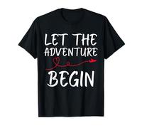Let The Adventure Begin Love Travel Aereo Viaggiare Maglietta