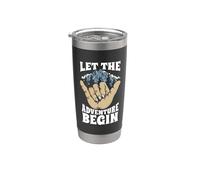 Let The Adventure Begin Loves Rock Boulder Rock Rock Climbing Bicchiere termico in acciaio inox doppia parete