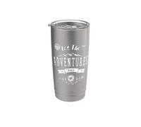 Let The Adventures Begin Viaggiare Road Trip Design Bicchiere termico in acciaio inox doppia parete