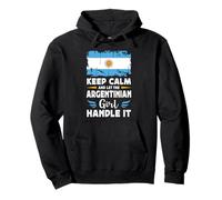 Let The Argentinian Girl Handle it Argentina Flag Felpa con Cappuccio
