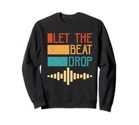 Let The Beat Drop Retro DJ Music Wave Vintage Felpa