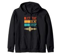 Let The Beat Drop Retro DJ Music Wave Vintage Felpa con Cappuccio