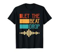 Let The Beat Drop Retro DJ Music Wave Vintage Maglietta