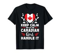 Let The Canadian Girl Handle it Canada Flag Maglietta