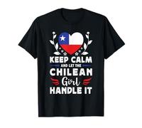 Let The Chilean Girl Handle it Chile Flag Maglietta